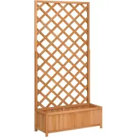 vidaXL "im SALE"Pflanzkübel/Garten-Pflanzgefäß1 pc) - modernen Design - Blumentöpfe - mit Spalier Braun Massivholz Tanne - Beete NeuMöbel12889