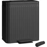 HOMCOM Mülleimer Küche 2 x 20 Liter Treteimer mit Soft-Close-Deckel, Pedal