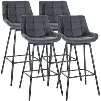 CLP 4er Set Barhocker Weston Schwenkbar Grau/Kunstleder