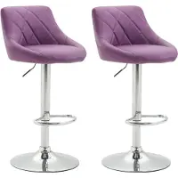 CLP 2er Set Barhocker Lazio Kunstleder C lila