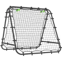 SUGIFT Fußball Rebounder Trainingstor, Fußballtor klappbar verstellbar, Metallrahmen PE-Netz, Schwarz | doppelseitig nutzbar | 5,9 kg | 100 x 90 cm