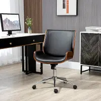 SUGIFT Bürostuhl Kunstleder, Schreibtischstuhl höhenverstellbar mit Wippfunktion, Computerstuhl, Schwarz | 46–56 cm Sitzhöhe | 12,35 kg | Gaslift