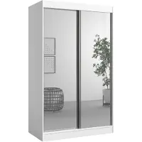 Mzm24 Schiebetürenschrank mit Spiegel Como 2D2L 120 Weiß