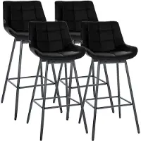CLP 4er Set Barhocker Weston Schwenkbar Schwarz/Kunstleder
