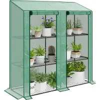 Outsunny Gewächshaus in Grün 143L x 46B x 151H cm | Gr.: onesize