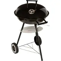 Floraland Holzkohle Kesselgrill mit Regal Räder Deckel