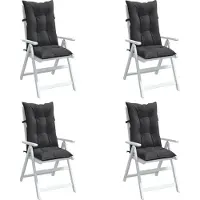 vidaXL Möbel Hochlehner-Auflagen 4 Stk. Melange Anthrazit 120x50x7 cm Stoff - Sitzauflage 4002344