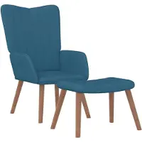 vidaXL Relaxsessel mit Hocker Blau Samt
