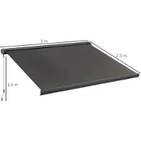 Outsunny Markise elektrisch mit Fernbedienung Kassettenmarkise 3x2,5m