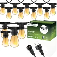 LUMILED Lichterkette Außen 15 Meter mit 15 E27 LED 1,3W Amber Glühbirne Warmweiß 2200K 230V Birnen für Garten Biergarten Party Hochzeit Dekoration Terrasse verlängerbar mit Strom