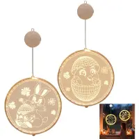 Dopwii 2 Stück Led Fenster Licht, Lichterkette LED Fensterbeleuchtung mit Saugnapf Ostern Deko Lichterkette Fensterlichter Osterbeleuchtung