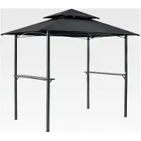 Markenlos Grillpavillon Parga 250x241x151cm mit Bartresen und Doppelschichtdach