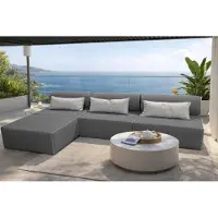 TRADA Gartensofa lounge set Bali M Dunkel Grau Wasserabweisend Stoff Modern Design Ecksofa