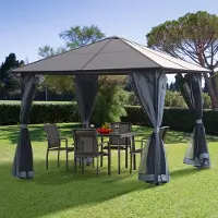 SUGIFT Gartenpavillon Alugestell, Dunkelgrau