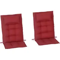 BundiGlassware 2er Set Auflage für Sonnenliege Wasserabweisend Liegenauflage für Gartenliege Polsterauflage 50x116x5 cm, Weinrot
