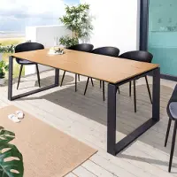 Riess Moderner Gartentisch FLOATING 210cm natur schwarz Aluminium wetterfest Outdoor Esstisch Balkontisch Tisch Terrassentisch