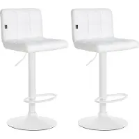 CLP 2er Set Barhocker Feni Kunstleder weiß weiß