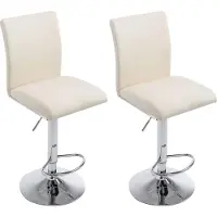 CLP 2er Set Barhocker Köln Kunstleder chrom creme