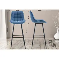 CLP Barhocker Dartford Stoff blau