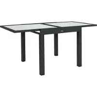 vidaXL Sunvello Gartentisch ausziehbar Outdoortisch Erweiterbarer Buffettisch, wetterbeständig, 160 cm × 80 cm × 75 cm, Schwarz