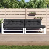 vidaXL Möbel Palettenkissen 5-tlg. Schwarz Stoff - Gartenmöbelauflagen 360784