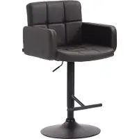 DELUKE Barhocker SUTUN - Kunstleder Braun 60x56x93 cm Schwarz | Barstuhl Höhenverstellbar Mit Lehne Drehbar Tresenhocker Tresenstuhl Kneipenhocker