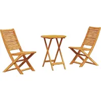 vidaXL Möbel 3-teiliges klappbares Bistro-Set aus massivem Akazienholz - Gartentische 3375688
