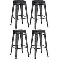 CLP 4er Set Barhocker Fletcher schwarz