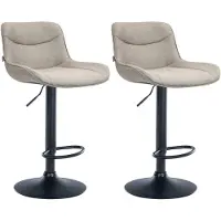 CLP 2er Set Barhocker Vonore Stoff schwarz taupe
