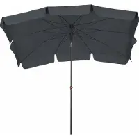 BURI Tropico Sonnenschirm 210x140 cm Anthrazit / Grau - Rechteckiger Mittelstockschirm mit Stahlgestell, UV Schutz UPF 50+, knickbar, höhenverstellbar, Polyester 180 g/m², wetterfest