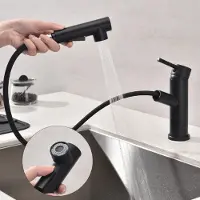 Homelody Schwarz Wasserhahn Küche,Küchenarmatur Zwei Sprühfunktionen,Küchenarmaturen Einhebel,Mischbatterie Armatur 360°Schwenkbar,Küchenarmaturen