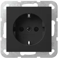 Gira SCHUKO-Steckd. SP o.Kr. SRK System 55 Schwarz m 4383005