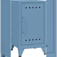 Bisley Fern Mini Ablageschrank aus Metall | Beistellschrank im Retro-Instustrial Design in blau