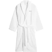 Gant Unisex Bademantel - JACQUARD HERRINGBONE ROBE, Schalkragen, Fischgrätmuster Weiß M