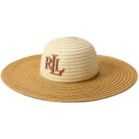 Ralph Lauren für Damen. 454937146001 Zweifarbiger beiger Strohhut (OSFA), Lässig, Papier