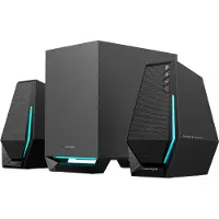 Edifier Hecate G1500 MAX 2.1 Computer-Lautsprechersystem, 60 W Gaming-Lautsprecher mit Subwoofer und Line-Out, RGB-Beleuchtung, Bluetooth 5.3, USB, USB‑C, 3,5 mm AUX-Eingang (Schwarz)