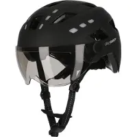 Crazy Safety E-Bike-Helm | Schwarz mit Visier & Licht | EN1078