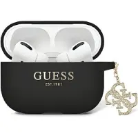GUESS Guap2Lecg4K Hülle Für Airpods Pro 2 Cover - Schwarzer Flüssigsilikon-Glitzer-Dreiecksanhänger
