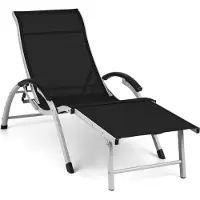 Blumfeldt Sunnyvale Liegestuhl mit Fußteil Aluminium 4-Stufen