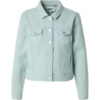 ONLY Jeansjacke "ONLTIA L/S COLORED JACKET PNT RP", Damen, Gr. 36, jadeite, Web, Obermaterial: 100% Baumwolle, unifarben, regular fit hüftlang, Jacken Jeansjacke, mit durchgehender Knopfleiste