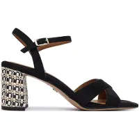 Tamaris Damen Sandalette mit gekreuzten Riemchen und Karree Spitze 1-28362-46, Größe:40 EU, Farbe:Schwarz