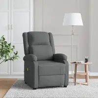 vidaXL Massagesessel Dunkelgrau Stoff - Massagesessel CC21095