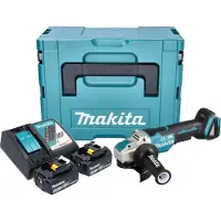 Makita DGA 520 RMJX1 Akku Winkelschleifer 18 V 125 mm X-LOCK Brushless + 2x Akku 4,0 Ah + Ladegerät + Makpac