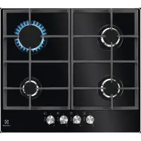 Electrolux KGG6426K, Schwarz, Integriert, 56 cm, Gaskochfeld, Glas, 4 Zone(n)