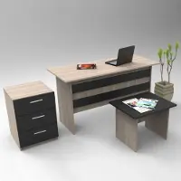Skye Decor , Vo9-Ob, Büromöbel-Set, Eiche, 100 % MELAMINBESCHICHTETE SPANPLATTEN, 140 x 60 x 73,8 cm