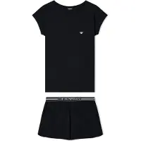 Emporio Armani für Damen. EW000495_AF19023 Pyjama Everyday schwarz (M), Heimtextilien, Baumwolle, Kurzarm