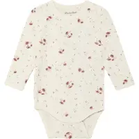 Minymo Body l/ä - Viskose - Peach Peitsche m. Blumen - - 1 Jahr (80) - Body L/Ä
