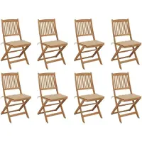 Prolenta Maison Exclusive - Klappbare Gartenstühle mit Kissen 8 Stk. Massivholz Akazie