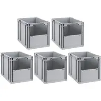 Proregal SparSet 5x Eurobox NextGen Insight HxBxT 32 x 30 x 40 cm 30 Liter Front Offen Eurobehälter Transportbox
