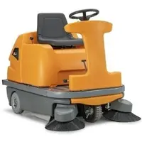 Diversey TASKI balimat 6500 RTU, Batteriebetriebene robuste Aufsitz-Kehrsaugmaschine für großen Flächen, inkl. 2 Stück Walzenbürsten, 1 Stück Seitenbesen, 4 Stück Batterien 180 Ah und Ladegerät | Packung (1 St